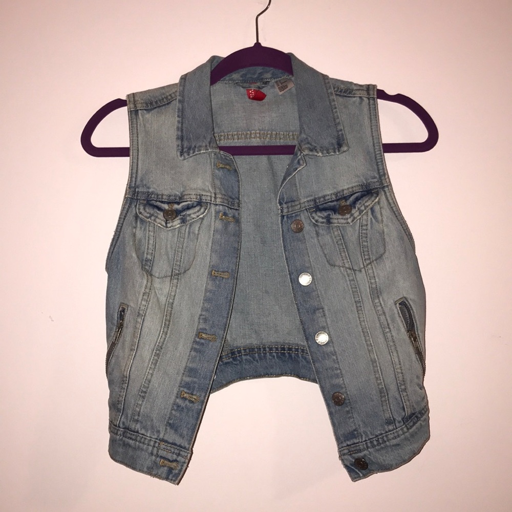 Cropped Denim Vest
